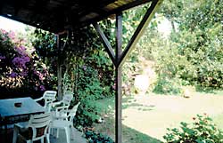Überdachte Terrasse im Garten