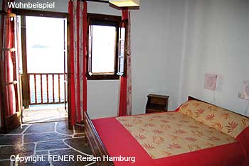 Schlafzimmer des Melies in Horto im Pilion in Griechenland