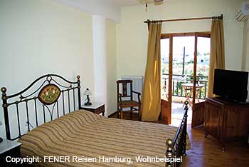 Zimmerbeispiel im Hotel Saily im Pilion in Griechenland