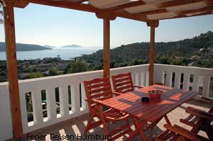 Blick von der Terrasse der Ferienwohnung Agnadema