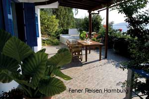 Terrassenbeispiel einer Ferienwohnung im Christou auf Alonissos