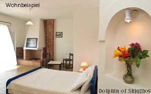 Zimmerbeispiel des Hotel Muses auf Skiathos