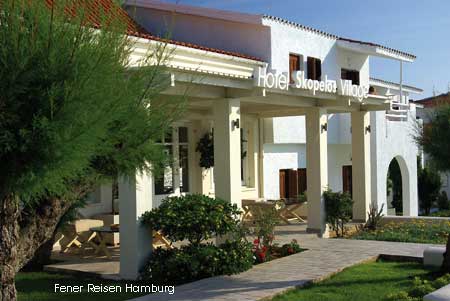 Eingangsbereich des Hotel Skopelos Village & Suite