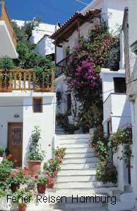 Treppengasse in Skopelos Ort