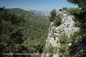 Ausblick auf das Fünffinger Gebirge Besparmak auf der individuellen Wandertour