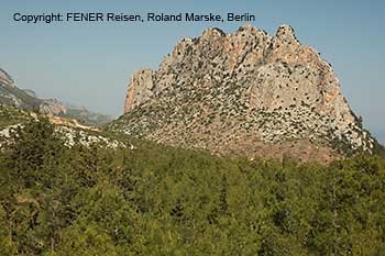 Der Fünffinger-Berg, der dem Gebirge den Namen verdankt.